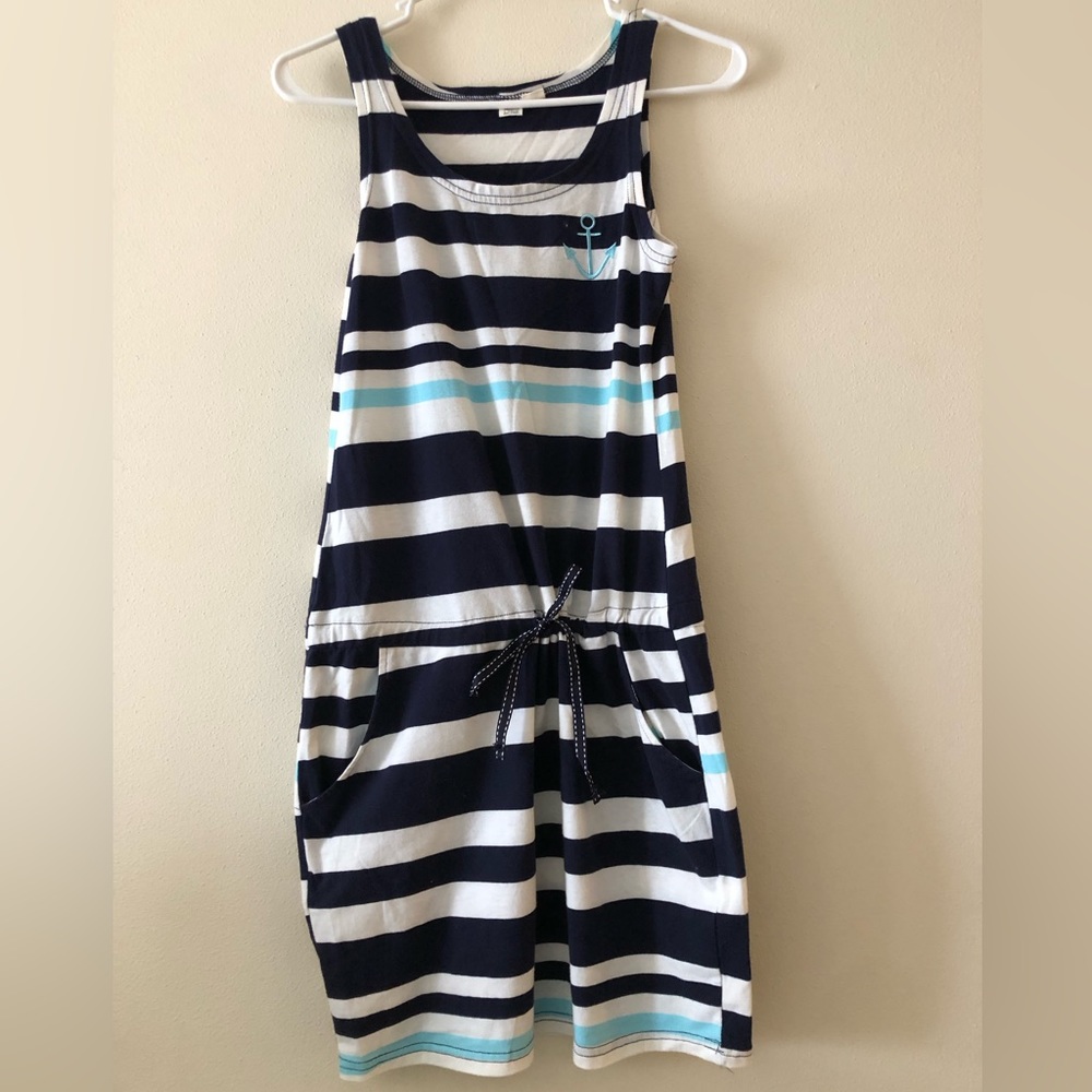Summer Dress ~ Striped, Pockets & Anchor detail